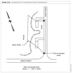 Scan or photocopy the following delineated drainage area and then determine the drainage area in (a)...-2