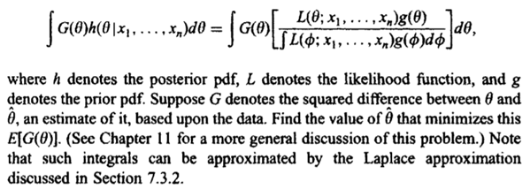 Consider the average value of the function with respect to the posterior distribution of the...-5