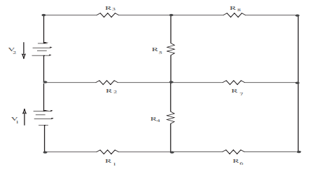 Consider the following electrical network: By applying both Ohm’s law and Kirchhoff’s Current law,...-3