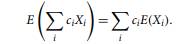 Prove that expectation is linear (Theorem 29.16); that is, for random variables Xi and constants ci,...-1