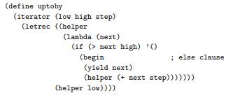 (Difficult) Use call-with-current-continuation (call/cc) to implement the following structured...-2