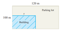 CONSTRUCTION COST A company plans to construct a new building and parking lot on a rectangular plot...