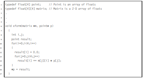 3-D objects are often stored as an array of points, where each point is a vector (array) consisting...