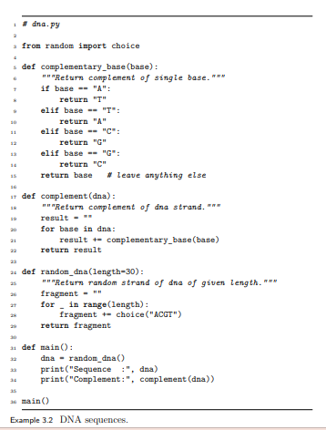 Write a GUI application for the complement() function of Example 3.2 in Section 3.2. Use an Entry...