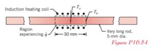 A very long rod of 5 mm diameter and uniform thermal conductivity k 25 is subjected to a heat...