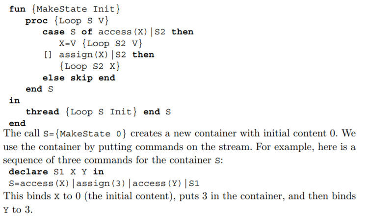 Emulating state with concurrency. This exercise explores whether concurrency can be used to obtain...