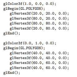 Replace the polygon declaration part of square.cpp with the following to draw two squares: A small...-1