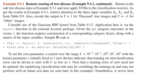 Return to the oak tree disease data in Example 9.5.1, and for illustrative purposes, apply the...-2