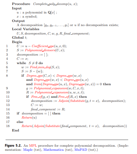 Let u be a polynomial in Q[x]. Give a procedure Polynomial divisors(u, x) that returns the set of...-2