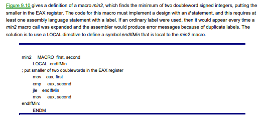 Using the macro definition for min2 given in Fig. 9.10, show the sequence of statements to which...