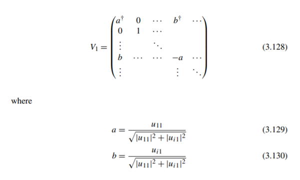 Alternative Factorization of an Arbitrary Unitary Matrix There are other procedures for factorizing...-1