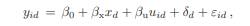 Consider the two-level model with parallel regressions, in which X is a cluster-level variable (x id...