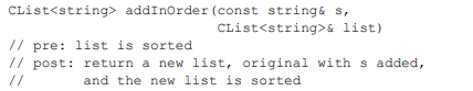 Write a function that implements insertion sort on CListobjects. First test the function on lists of...