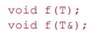 Explain the difference in the following two parameter declarations: Give an example of when a...