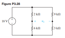 The bridge circuit shown in Fig. 3.28 is energized from a 21 V dc source. The bridge is balanced...