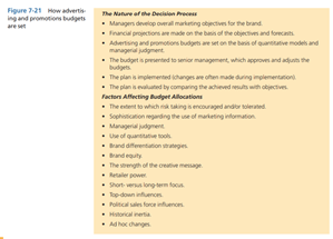 In Figure 7-21, Low and Mohr list a number of factors that affect the budget allocation decision....