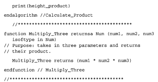 In the following algorithm, which variables are actual parameters and which are formal parameters?-2