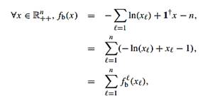 Consider the modified logarithmic barrier function fb: Rn ++ ? R for the constraints x = 0 defined...-1