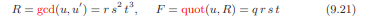 Give a procedure Alg square free factor (u, x, p, a) that finds the square-free factorization for...-1