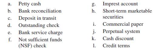 Matching I Following are a number of the key terms and concepts introduced in the chapter, along...-1