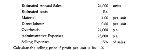 A firm has purchased a plant to manufacture a new product, the cost data for which is given below: