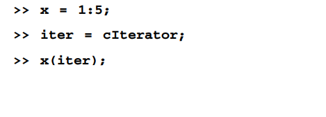 Build a simple class named cIterator and overload subsindex. Inside the overloaded subsindex...