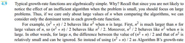 Algorithm X requires n 2 + 9n + 5 operations, and Algorithm Y requires 5n 2 operations. What can you...-2