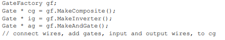 Implement a class GateFactory that encapsulates creation of the four standard gate classes: AndGate,...-1