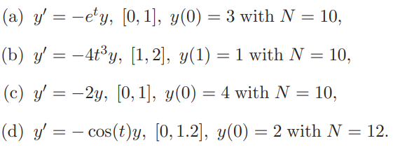 Repeat Exercise 4 using the Runge-Kutta method of order 4. Exercise 4 Use the Runge-Kutta method of...