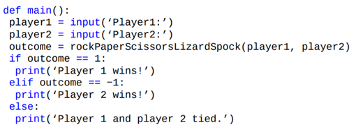 Write a function that decides who wins in a game of rock-paper-scissors-lizard-Spock. 2 Each of...-2