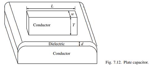 Consider a plate capacitor, illustrated in. (We will consider a similar arrangement in the sizing of...-1