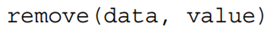 Write a function that returns a new list that contains the same elements as the list data except for...