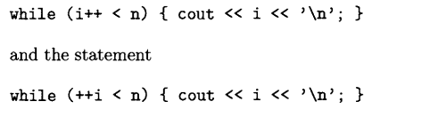 Write a program to test the difference between the statement where i and n are given integers, say i...-1