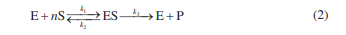 In Reaction 1, one molecule of the enzyme reacts with one molecule of the substrate. In the...