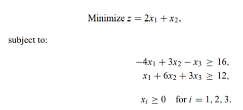 Consider the linear program: a) Write the associated dual problem. b) Solve the primal problem,...