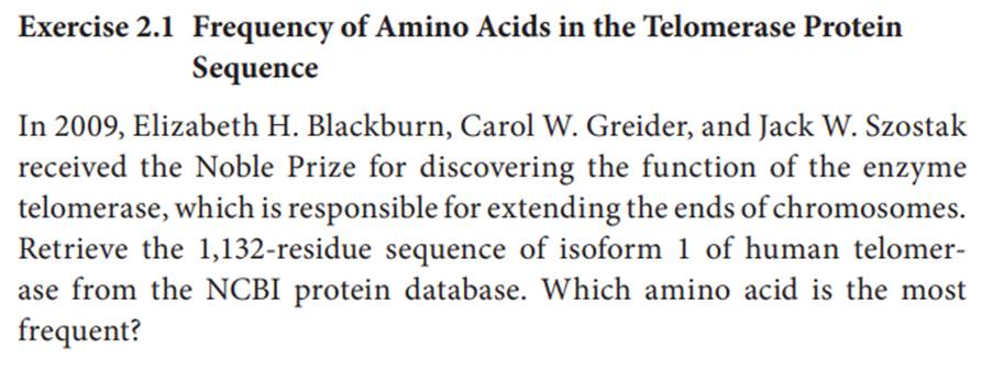 Change the program from Exercise 2.1 to count the frequency of the four DNA bases instead. Test it...