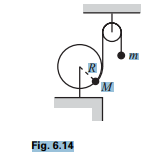 A mass M is attached to a massless hoop of radius R that lies in a vertical plane. The hoop is free...