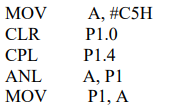 If port 1 holds the value 69H (0110 1001B), what will be the value at P1 after the execution of...