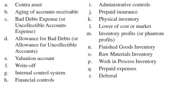 Matching II Following are a number of the key terms and concepts introduced in the chapter, along...