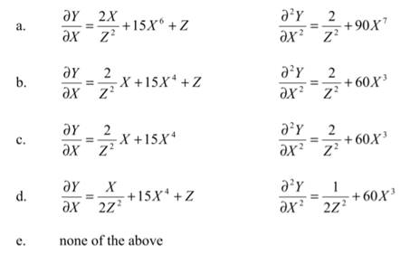 Find the first and the second partial derivatives of the following multivariate functions with...-7