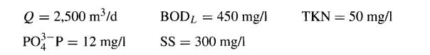 You have a wastewater with the following characteristics: You wish to treat this wastewater directly...