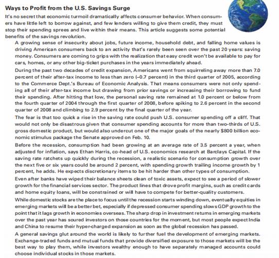 Will consumers continue to save and live within their means after the economy fully recovers, or...