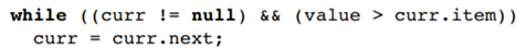 When traversing a linked list by using the reference variable curr, you must be careful not to...-2