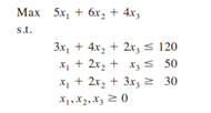 Consider the following linear programming problem. The optimal simplex tableau is a. Compute the...-1