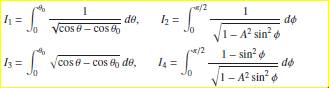 Evaluate the following four integrals that arise in the study of the simple pendulum beyond the...