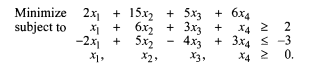 Use the standard form of duality to obtain the dual of the following problem. Also verify the...-2