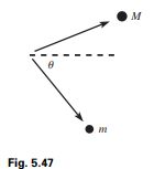 A mass M moving in the positive x direction collides elastically with a stationary mass m. The...