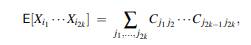 Let X ~ N(0,C) be n-dimensional. Let (i1,...,i2k) be a vector of indices chosen from {1,...,n}....-1