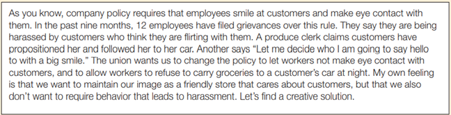 Responding to an Employee Grievance Assume that your small group comprises the labor management...