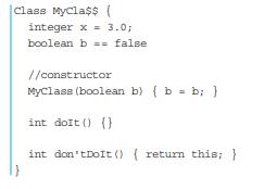 Find all the errors (if any) in the following class declaration: